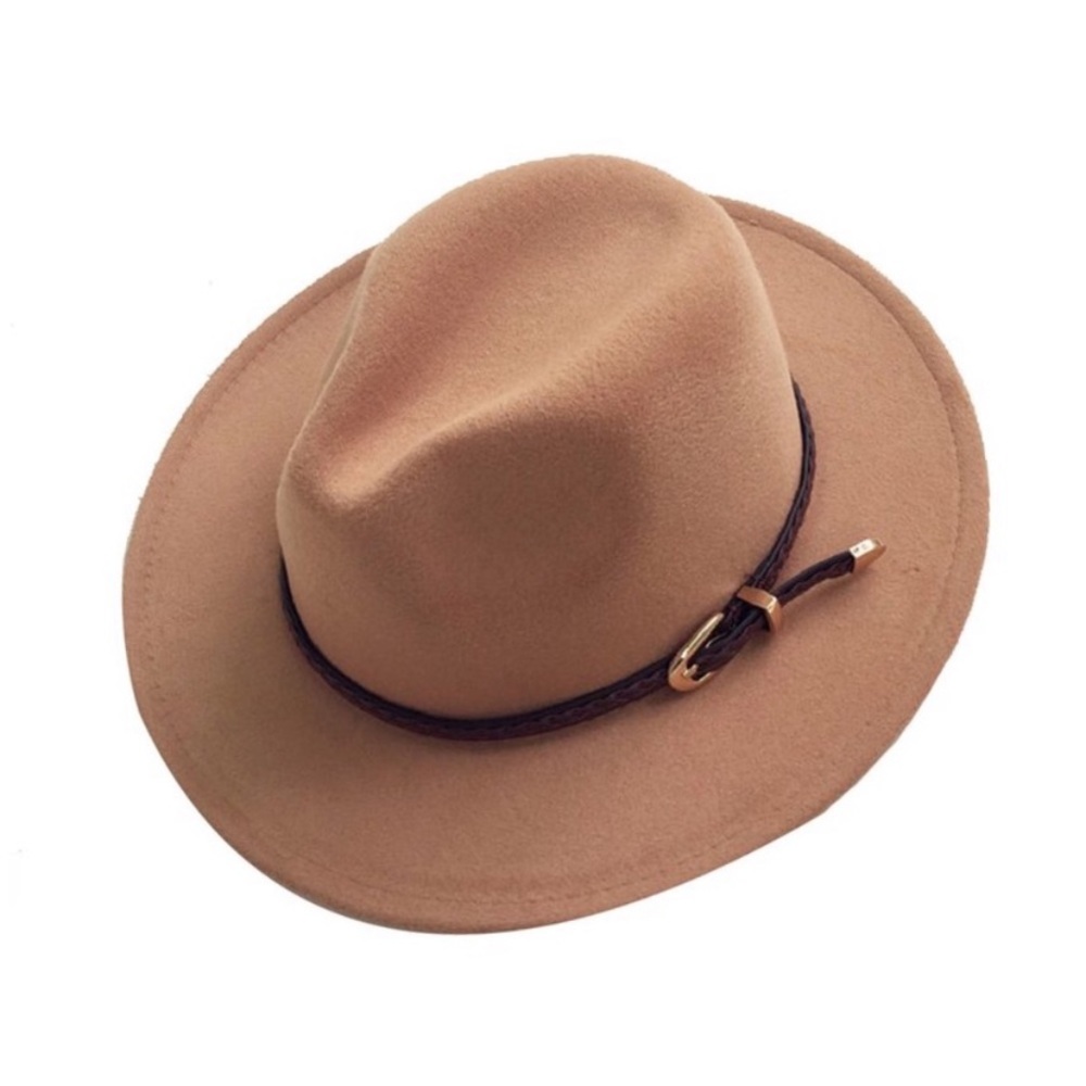 Camel Wool Felt Fedora Hat